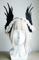 Clip De Pelo Con Alas De Angel Feathers Accesorios De Peluquería Lolita Anime Cosplay Negro Y Blanco Para Halloween Uso Unisex - details 2