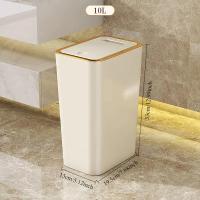 Bandeja De Basura De Baño Y Cocina Ecológica 10L/12L Con Tapa De Un Toque Plástico Rectangular Para El Hogar - details 7