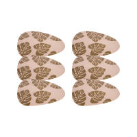 Cofan Pack de 6 salvamanteles individuales  Diseño triangular con hojas de monstera Color: marrón  Material: PVC  Medidas: 45 x 36 cm - details 0