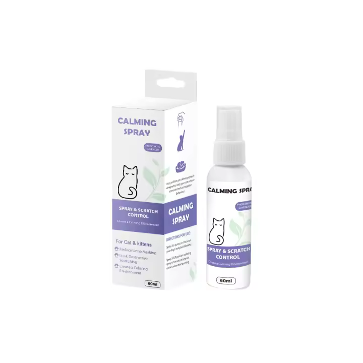 Spray calmante con feromonas para gatos - Reduce el estrés y la ansiedad felina- Solución antiestrés para problemas de comportamiento  60ml - 1