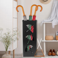 Soporte de paraguas de Metal cuadrado, estante decorativo, Cubo de soporte, bastones multiusos para caminar, soporte para entrada - details 6