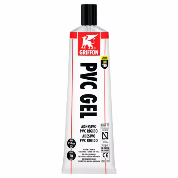 Adhesivo para PVC rígido, rápido, tixotrópico, sin THF. 125ml     RIEGOPRO - 1