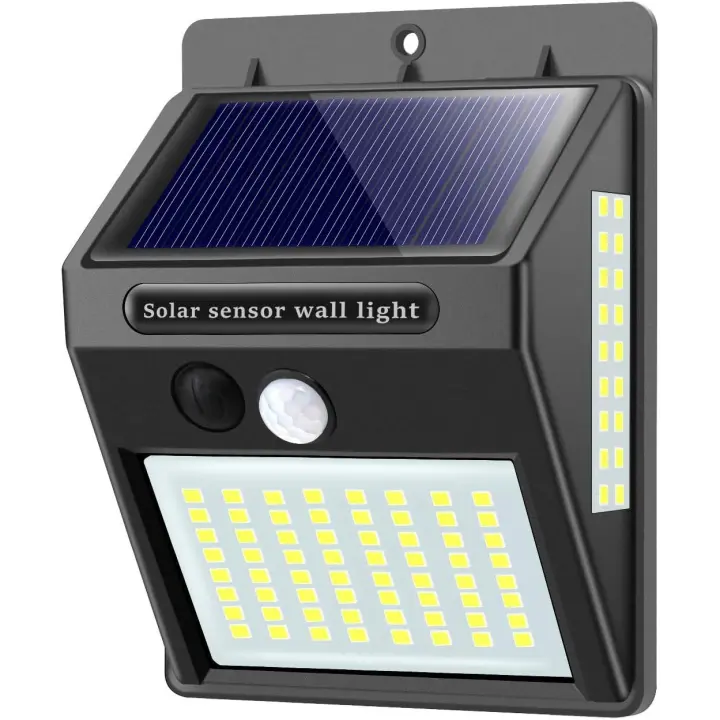Luces solares para exteriores con detector de movimiento, alta calidad 100LED-1000Lumen? Luz solar al aire libre 1200mAh Luz de pared solar impermeable Led Sensor de movimiento solar Luz solar al aire libre para jardín-1 pieza - 1