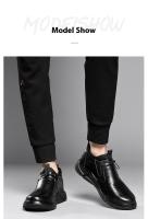 Botas De Seguridad Para Hombre En Cuero Indestructibles Con Punta De Acero Antipinchazos Y Antideslizantes Para Trabajo - details 9