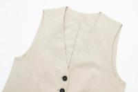 Conjunto Elegante Para Mujer TRAFZA Con Chaleco Y Pantalones Altos Cintura Ajustada Traje De Oficina Sin Mangas V-Neck Talla Regular - details 20