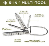 Kit De Herramientas Multifuncionales SWISS TECH 6 En 1 Con Llave De Bolso Portátil Mini Multiherramienta Para Exterior EDC Herramientas De Camping - details 2