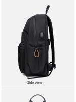 Mochila Casual Para Hombres De 14 Pulgadas Multifuncional Con Carga USB Impermeable De Tela Oxford Estudiante Escuela - details 14
