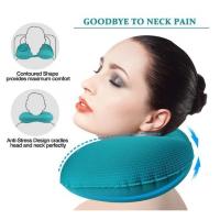 Almohada De Cuello En Forma De U Para Avión Y Coche Inflable Viaje Al Aire Libre 1Pc Material De Fibra De Bambú Relleno De Pollo - details 0