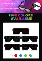 Gafas De Fiesta LED Multilingües Recargables Por USB Luminosas Para Conciertos De Navidad Cumpleaños Fiesta Glow Sunglasses - details 1