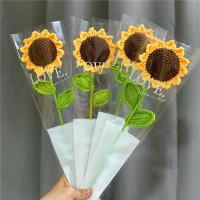 DIY Bouquet De Flores Tejidas Rosa Y Girasol Flores Artificiales Para Decoración Del Hogar En Acetato Uso En Aniversarios Bodas Y Más - details 1