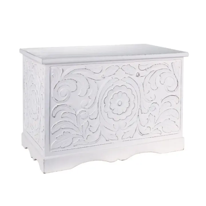 Signes Grimalt By SIGRIS Baúl Almacenamiento Blanco de Madera 48*40*75cm Baúl 24058 - 1