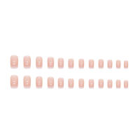 ARTAUG 24PCS Uñas Postizas De Presión Cortas Cuadradas Rosa Saturación Alta Cubiertas Por Encima Fingernails Set De 24 Piezas Estilo Francés - details 4