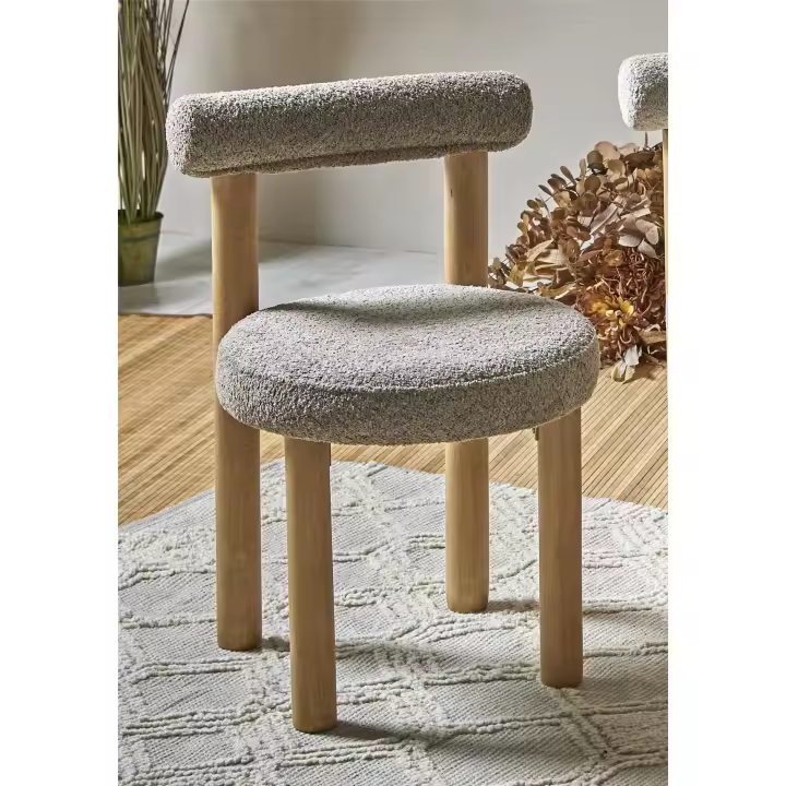 Silla nassor rizo suave topo 40x52x80 cms. El mejor complemento para tu hogar. - 1