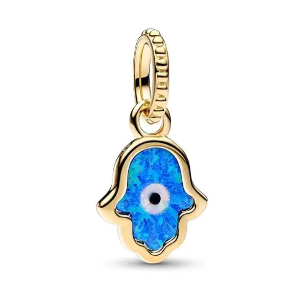 Pandora Moments-Colgando de hercadura de Oro de Quilates, Mano de Hamsa, Comes con embalaje de Caja De Regno original. - 1