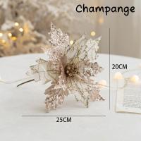 Decoraciones De Navidad Glitosa Con Flores Artificiales Árbol De Navidad Colgante Wreath Adornos Fiesta De Año Nuevo Regalos Para Niños 2025 - details 7