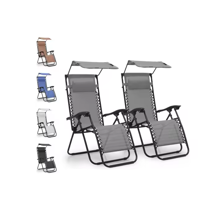 Mediawave Store 2 piezas silla gravedad cero plegable reclinable con techo solar - 1