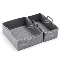 Juego De 2 Piezas De Tapete De Silicona Para Air Fryer Malla De Horno Reutilizable Antiadherente Herramienta De Cocina - details 9