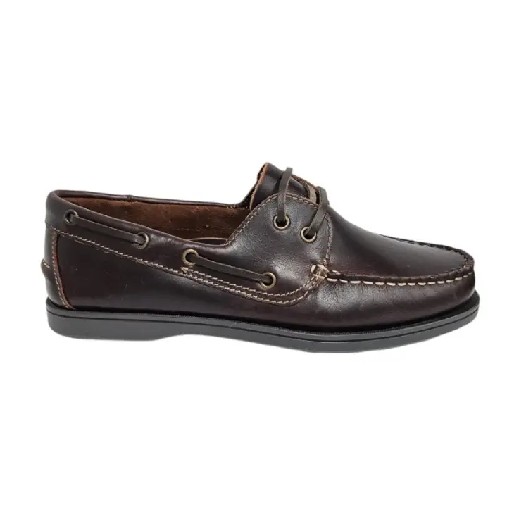 Zapato Nautico Hombre Piel Pull Marrón, Negro Referencia: 112023 Marca S@KUT  Nautico hombre con cordonera fabricado en piel pull Marrón, plantilla de piel.  * Suela al tono cosida y resistente con buena adherencia .  * Fabricado por s@kut - 1