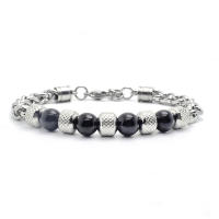 Nuevo Pulsera De Cadena Para Hombres En Acero Titánico Ajustable Con Obsidiana Y Ojo De Tigre Pulsera De Metal Natural Para Hombre Accesorios De Moda - details 3