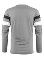 Camiseta informal de manga larga con cuello redondo para hombre, camisa deportiva de moda con bloques de color, para primavera y otoño - details 7
