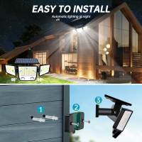 Luces Solares Al Aire Libre Con Sensor De Movimiento IP65 Impermeables 152/236 LED Super Brillantes Con 2 Sensores Luces De Inundación Solar Para Exterior - details 5