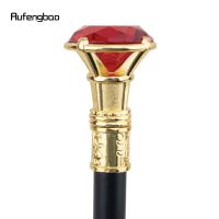 Bastón De Moda Rojo Diamante Dorado 93cm Punta De Goma Elegante Cosplay Para Caballeros Accesorio Decorativo Para Caminar - details 5