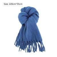 Bufanda De Pashmina Suave Para Invierno Para Mujeres Y Niñas Color Sólido Larga Con Borlas Gruesa Y Ternura Abrazadora Multifuncional Para Casual - details 0