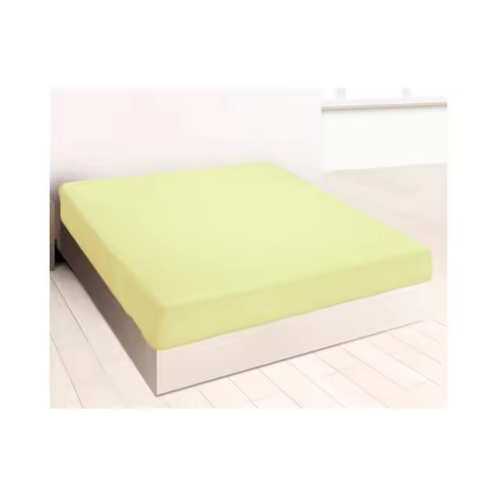 Sábana bajera ajustable, Color Amarillo, 50% Algodón, 50% Poliéster, Burrito Blanco - 1
