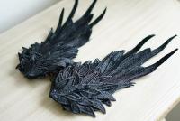 Clip De Pelo Con Alas De Angel Feathers Accesorios De Peluquería Lolita Anime Cosplay Negro Y Blanco Para Halloween Uso Unisex - details 1
