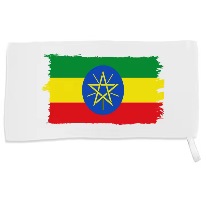 MERCHANDMANIA TOALLA PEQUEÑA ABSORBENTE bandera etiopia pais gobierno etíope suave personalizada con cinta elastica - 1