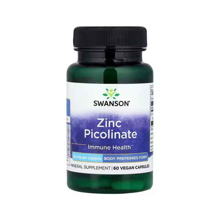 Picolinato de Zinc (Zinc Picolinate) 22mg 60 Cápsulas Vegetales de Swanson - 1