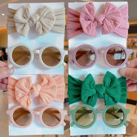 Juego De 2 Hijab Niñas Con Lazo Ancho De Algodón Y Gafas De Sol Accesorios Para Cabello Para Niñas Estilo Fashion - details 1