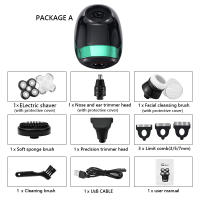 Afeitadora Eléctrica Recargable Para Hombres 5 Cabezas Flotantes Trimmer De Barba Nariz Oreja Cepillo De Rostro Razor Clipper 5 En 1 4D - details 13