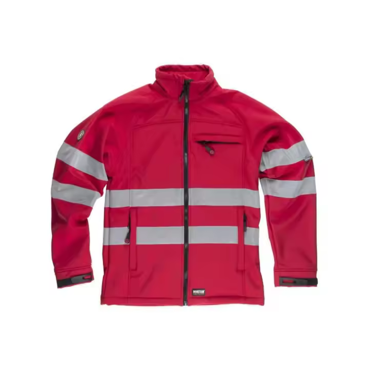 Chaqueta Workshell Workteam con Cintas Reflectantes - Alta Capacidad Térmica y Resistencia al Agua - Cierre de Cremallera Nylon - 1