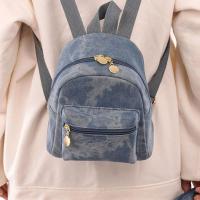 Mochila De Denim Para Mujer Estilo Última Moda Bolsa Escolar Pequeña Mini Rucksack Para Estudiantes Material Principal Lona Con Lining De Poliéster - details 5