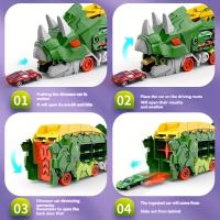 Modelo De Coche Dinosauro Triceratops Desplazable Para Niños Juguete Educativo De Plástico ABS Con Carretera Plegable Y Retroceso - details 15