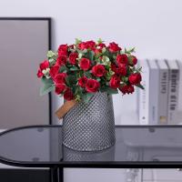 10 Cabezas De Flor Artificial Rosa De Seda Con Hojas De Eucalipto Y Peonía Para Decoración De Mesa Boda Vaso Hogar - details 1