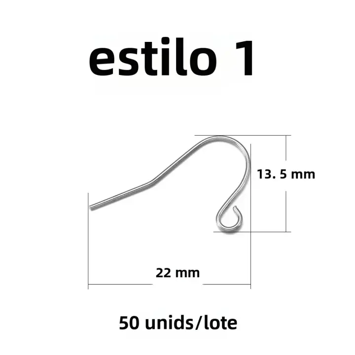 20-50Pcs Aros De Oído De Acero Inoxidable Para Joyería DIY Cerraduras De Aros Para Orejas Accesorios De Metal Sin Alérgenos - 1