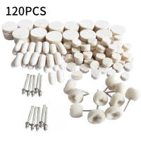 120pcs Rueda Redonda De Lijado Y Pulido De Lana Feltro Para Herramienta Rotativa Dremel Accesorios De Limpieza Y Pulido Con Rosca De 3mm - details 0