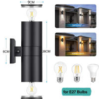 Lámpara De Pared Exterior LED Impermeable IP65 Con 2PCS Bombillas E27 Luz Decorativa Para Jardín 110V 220V Moderna Estilo - details 1
