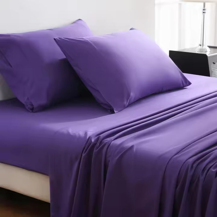 Juego de sábanas California King Size - Juego de sábanas de microfibra cepillada ultra suave - Bolsillo profundo de hasta 16 " - Sin arrugas - 4 piezas (Cal King, morado) - 1