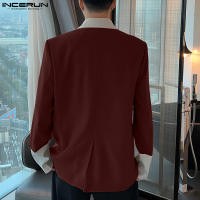 Incern Run Chaqueta De Hombre Estilo Coreano 2024 Moda Casual Con Contraste En Cuello Y Botones Multiseguros Largo Para Callejero - details 10