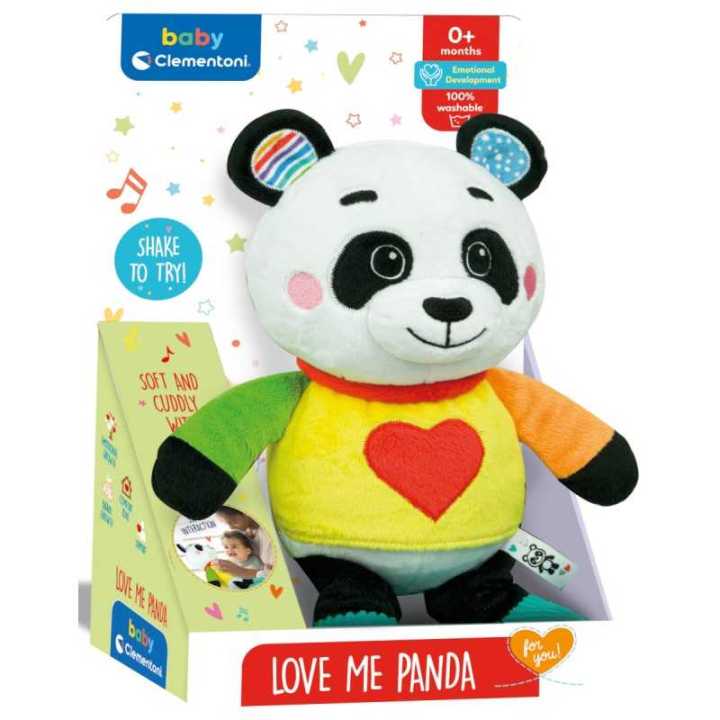Suave Peluche Interactivo Love me Panda para bebés - Clementoni