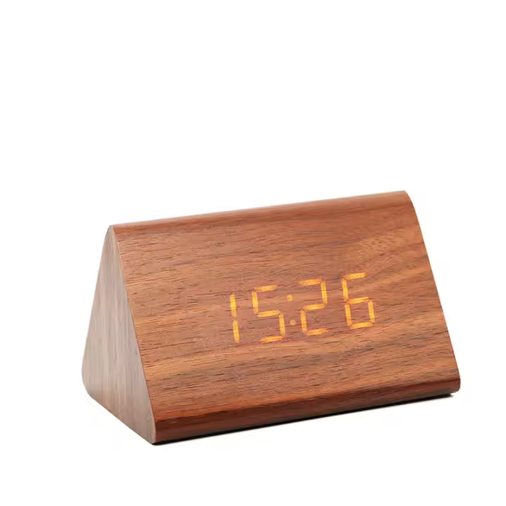 HY Reloj De Despacho Digital De Madera NIDITON Con Mostrador De Fecha Y Temperatura Para Dormitorio Y Sala De Estar Control Acústico Moderno - 1