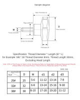 Manija De Plátano Para Tornillos Manual Con Cabeza De Estrella Plástica 32# M5 M6 M8 X 8mm a 70mm Bakélita Para Carpintería - details 1