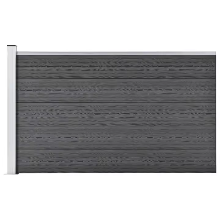 vidaXL Panel de valla WPC negro 175x105 cm - 1