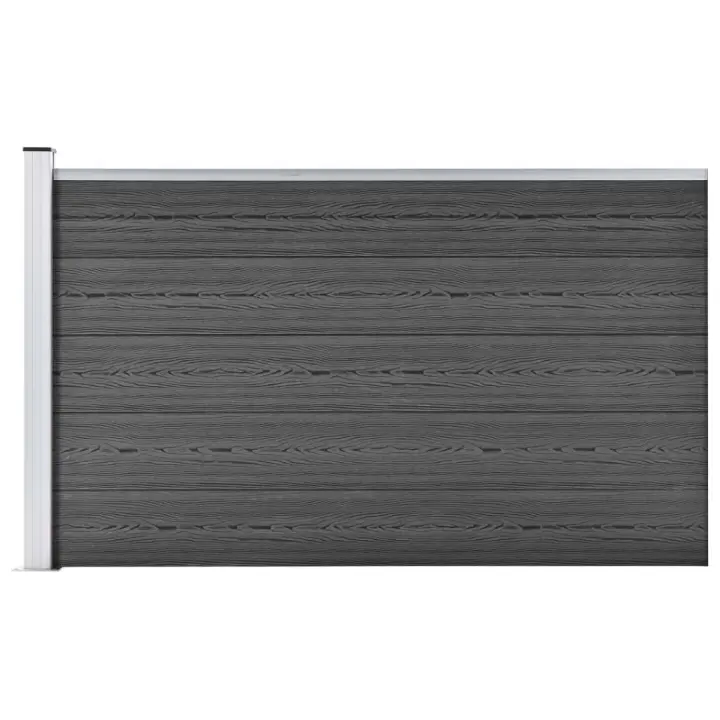 vidaXL Panel de valla WPC negro 175x105 cm - 1
