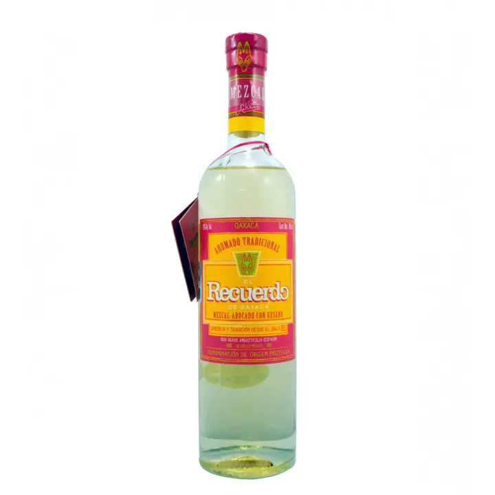 Mezcal El Recuerdo Abocado con Gusano - Botella 70 CL - 100% Agave Azul - 40% - 1