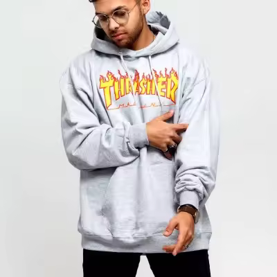 Sudadera Thrasher Flame Logo llamas gris HOTHRFLALO-GRY_37 - 1