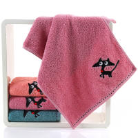 Juego De Toallas Para Niños De Bambú Con Bordado De Gato Tamaño 34x76cm Toallas De Baño De Viaje Desechables Máquina Lavables Absorbentes Para Rostro Y Manos - details 10